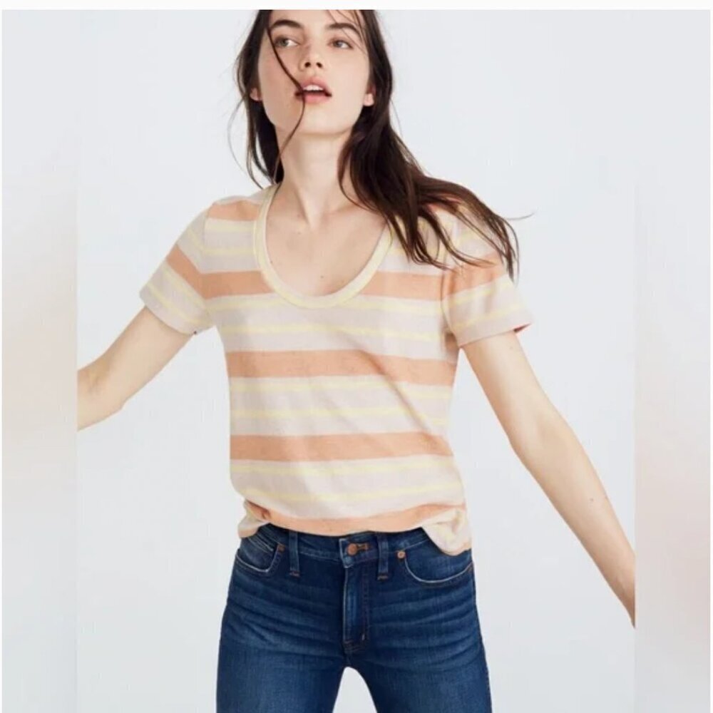 Madewell - Alto Scoop - Montoya Striped Tee - Size Extra Small